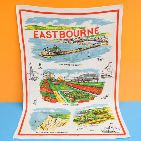 Vintage 1960s Tea Towel - Eastbourne by Vintage