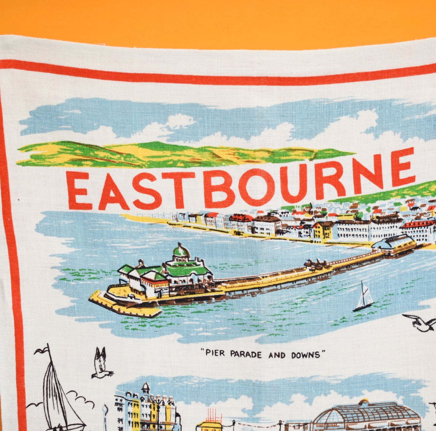 Vintage 1960s Tea Towel - Eastbourne