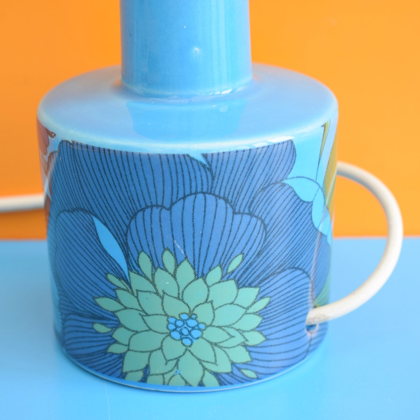 Vintage 1960s Surrey Ceramics Lamp Base - Blue
