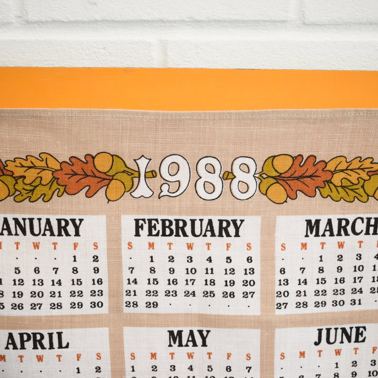 Vintage 1980s Tea Towel - Owl Calendar by Vintage
