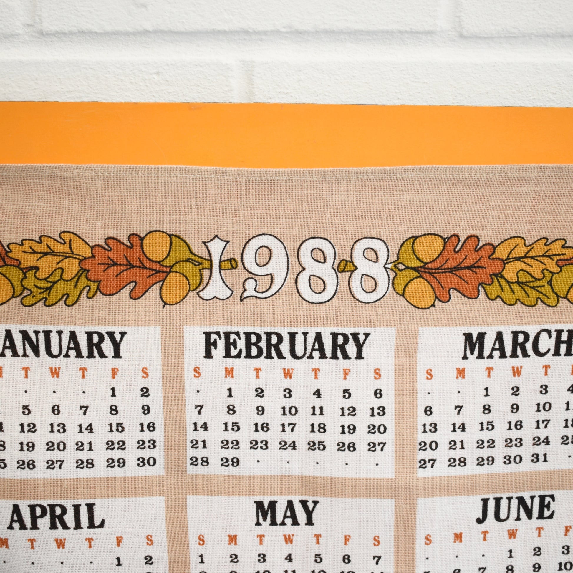 Vintage 1980s Tea Towel - Owl Calendar by Vintage
