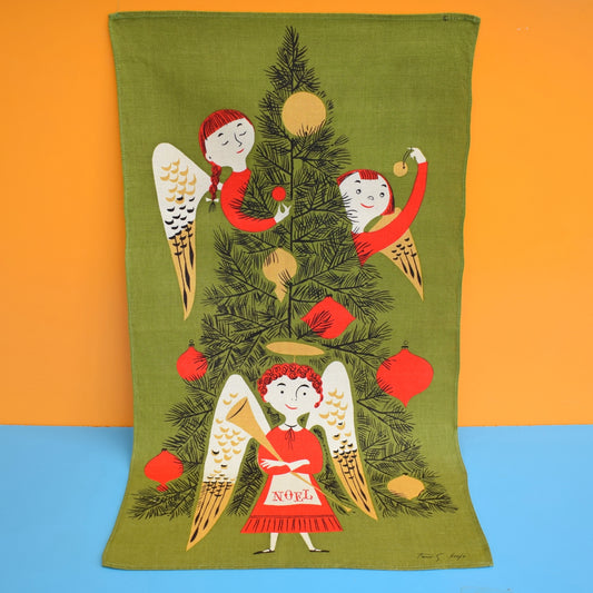 Vintage 1960s Tea Towel - Festive - Tammis Keef by Vintage