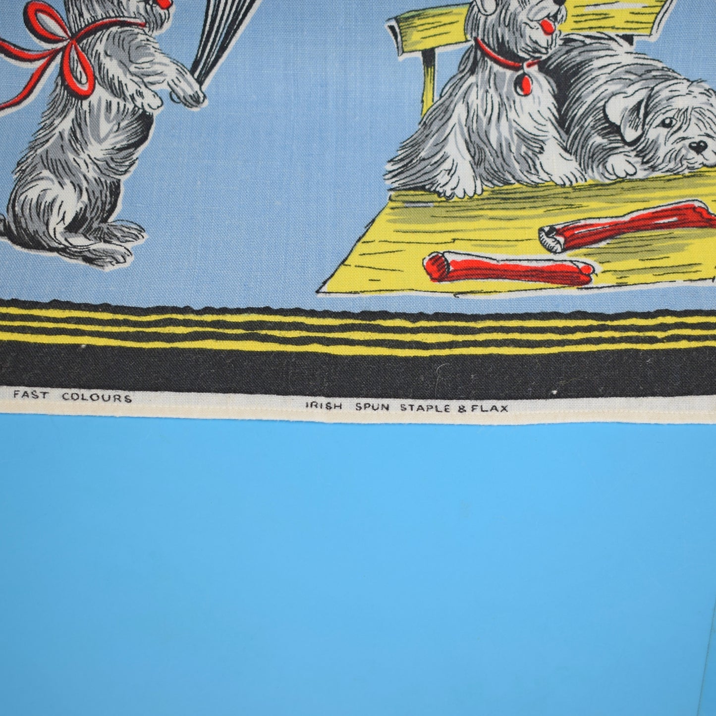 Vintage 1960s Tea Towel - Terrier Dogs