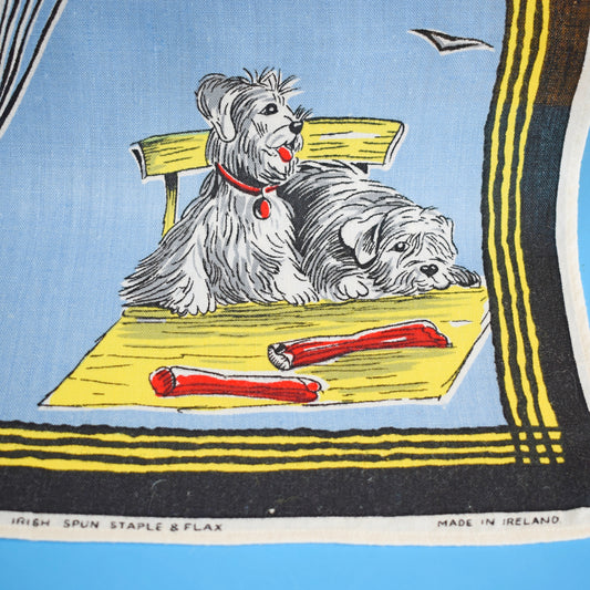 Vintage 1960s Tea Towel - Terrier Dogs
