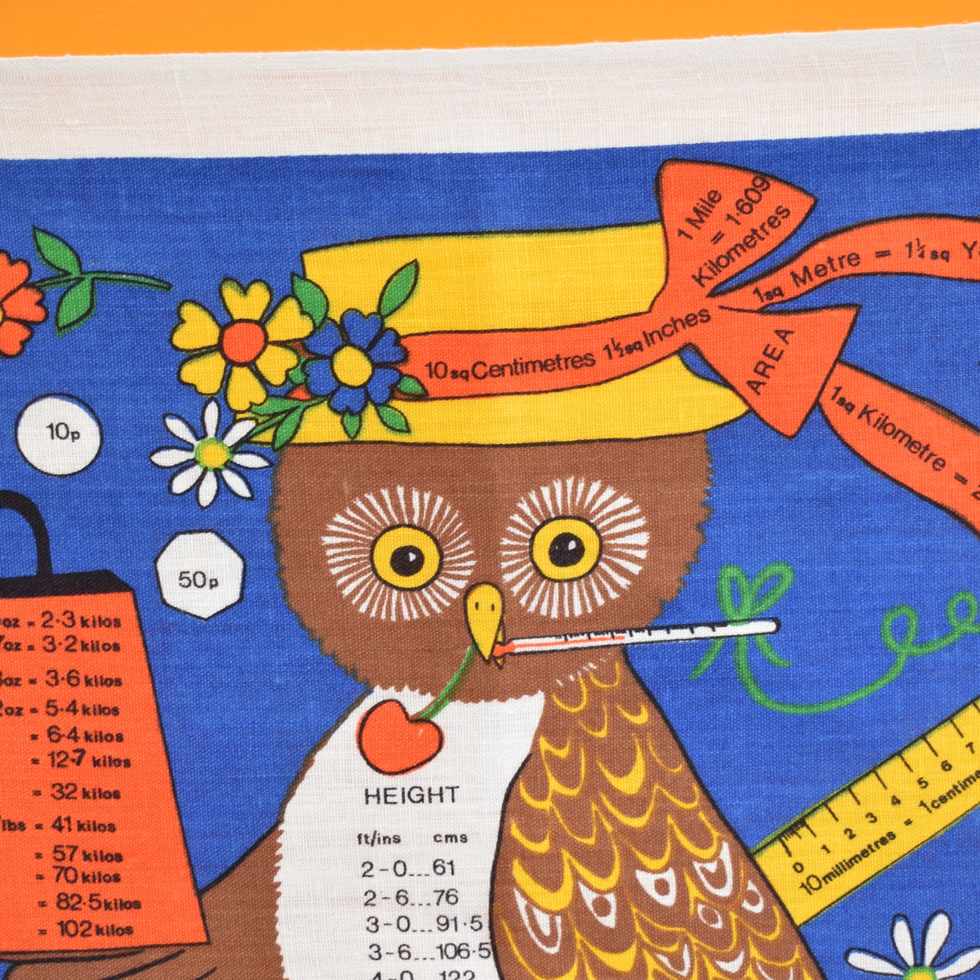 Vintage 1970s Tea Towel - Conversion Owl- Erika . by Vintage