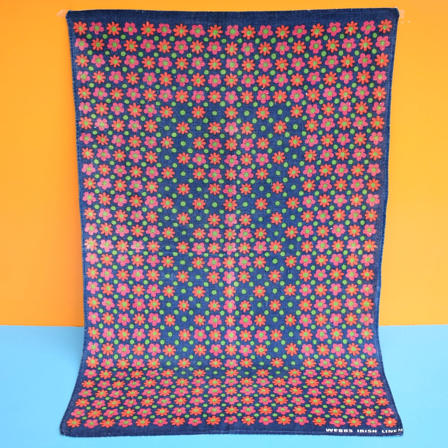 Vintage 1970s Tea Towel - Webbs Flower Power by Vintage