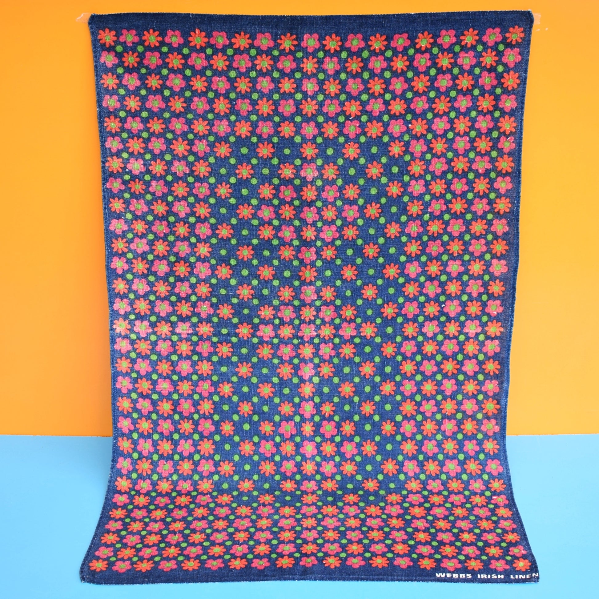 Vintage 1970s Tea Towel - Webbs Flower Power by Vintage