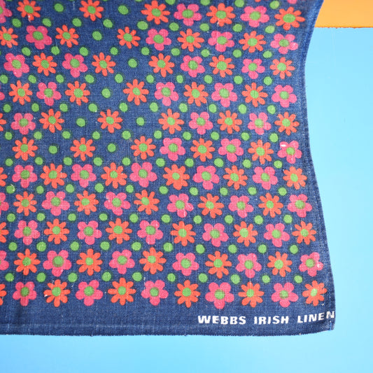 Vintage 1970s Tea Towel - Webbs Flower Power