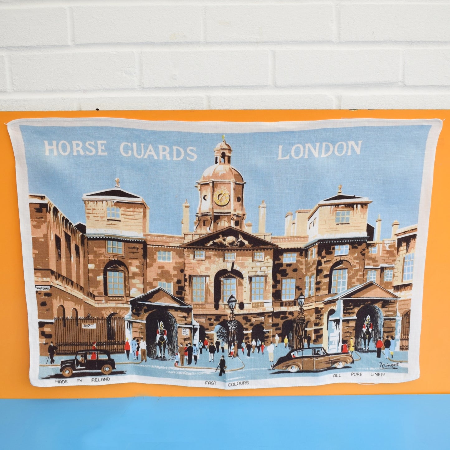 Vintage 1960s Tea Towel - London Horse Guards