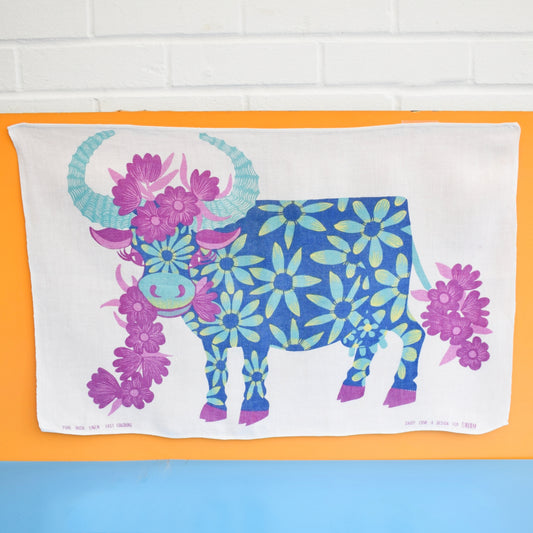 Vintage 1970s Tea Towel - Belinda Lyon - Oxfam by Pineapple Retro