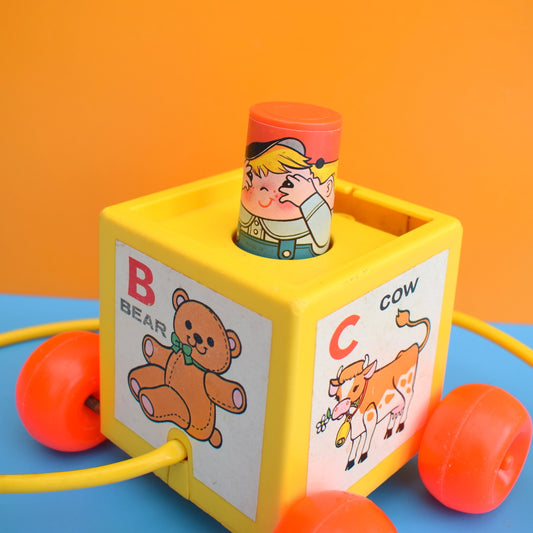 Vintage 1970s Fisher Price Peek A Boo Block Toy by Pineapple Retro