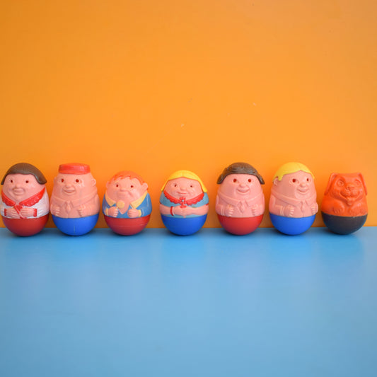 Vintage 1970s kitsch Plastic Weeble Toys / Figures by Pineapple Retro