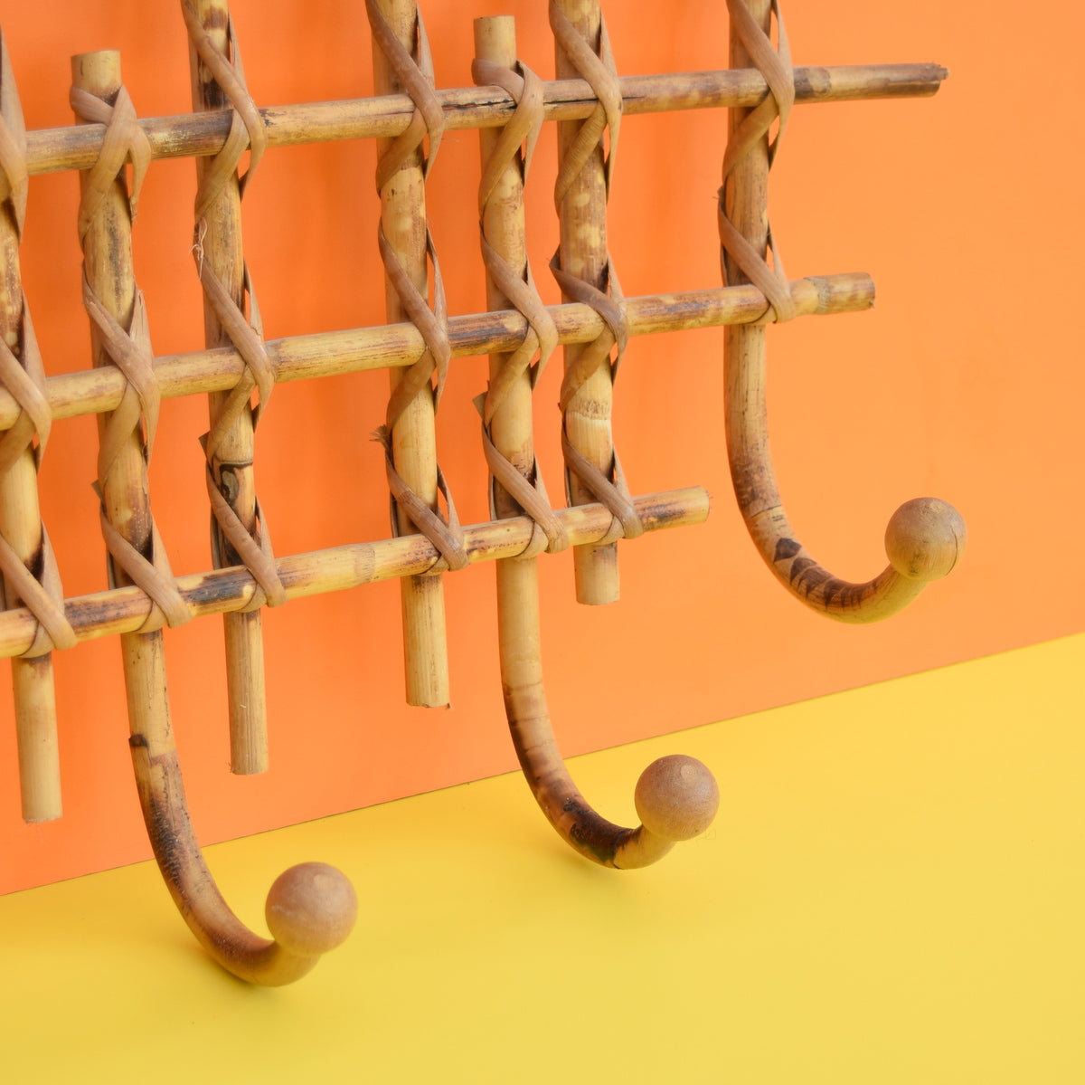 Vintage 1960s Bamboo Atomic Hooks - Very On Trend