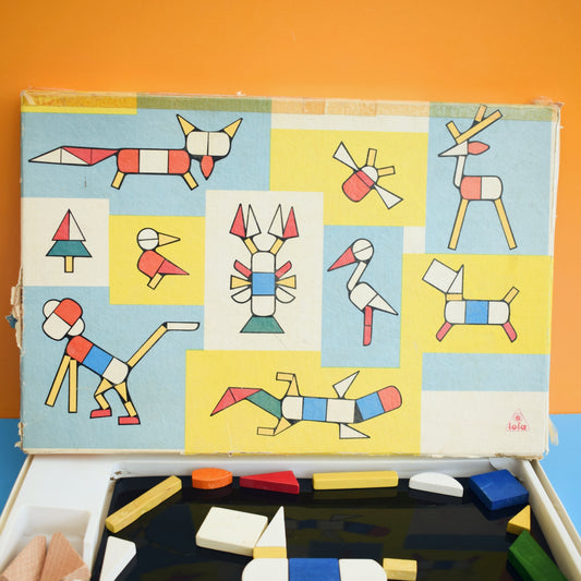 Vintage 1960s Magnetic Board/ Wooden Shapes by Pineapple Retro
