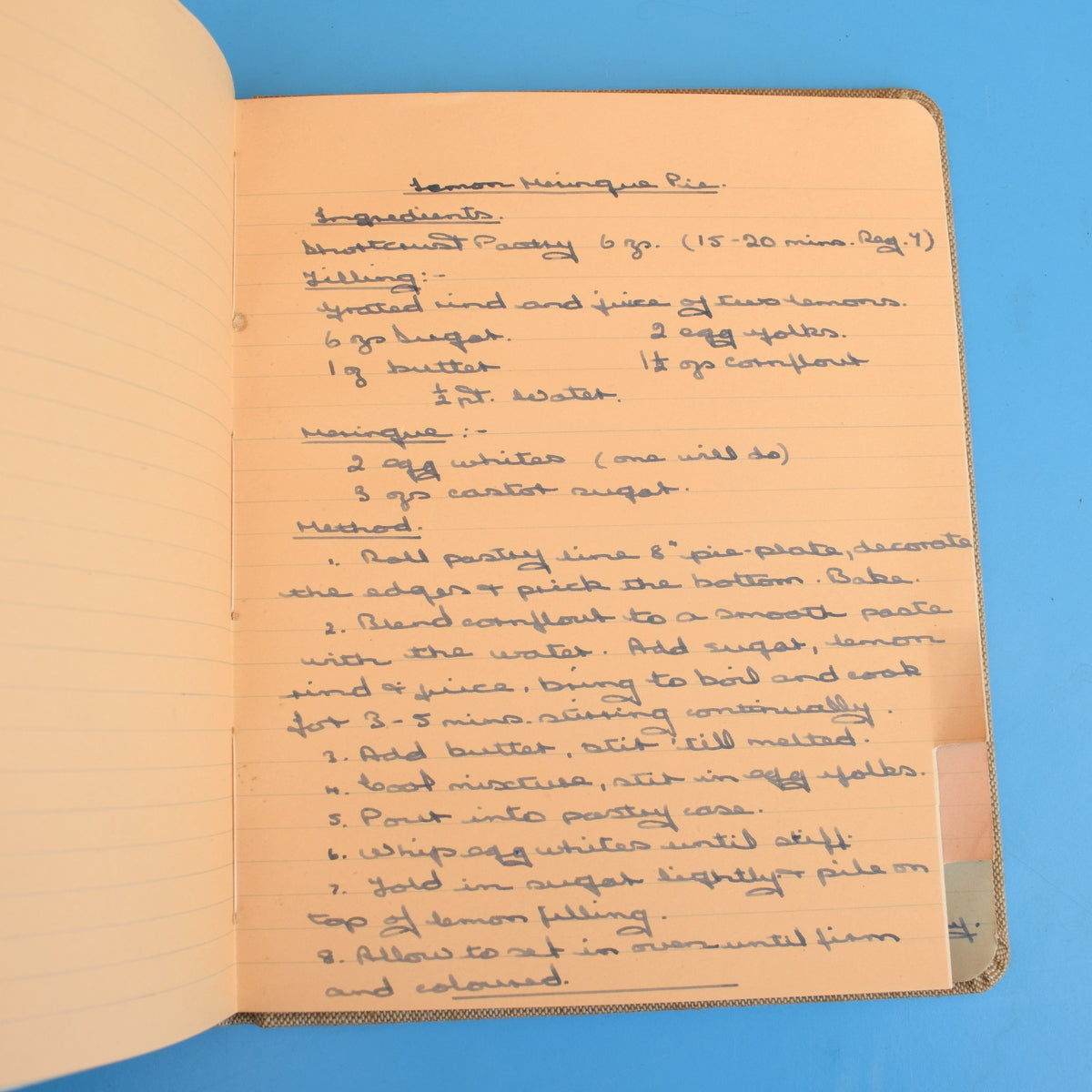 Vintage 1950s Recipe Book - Fab Handwritten Recipes