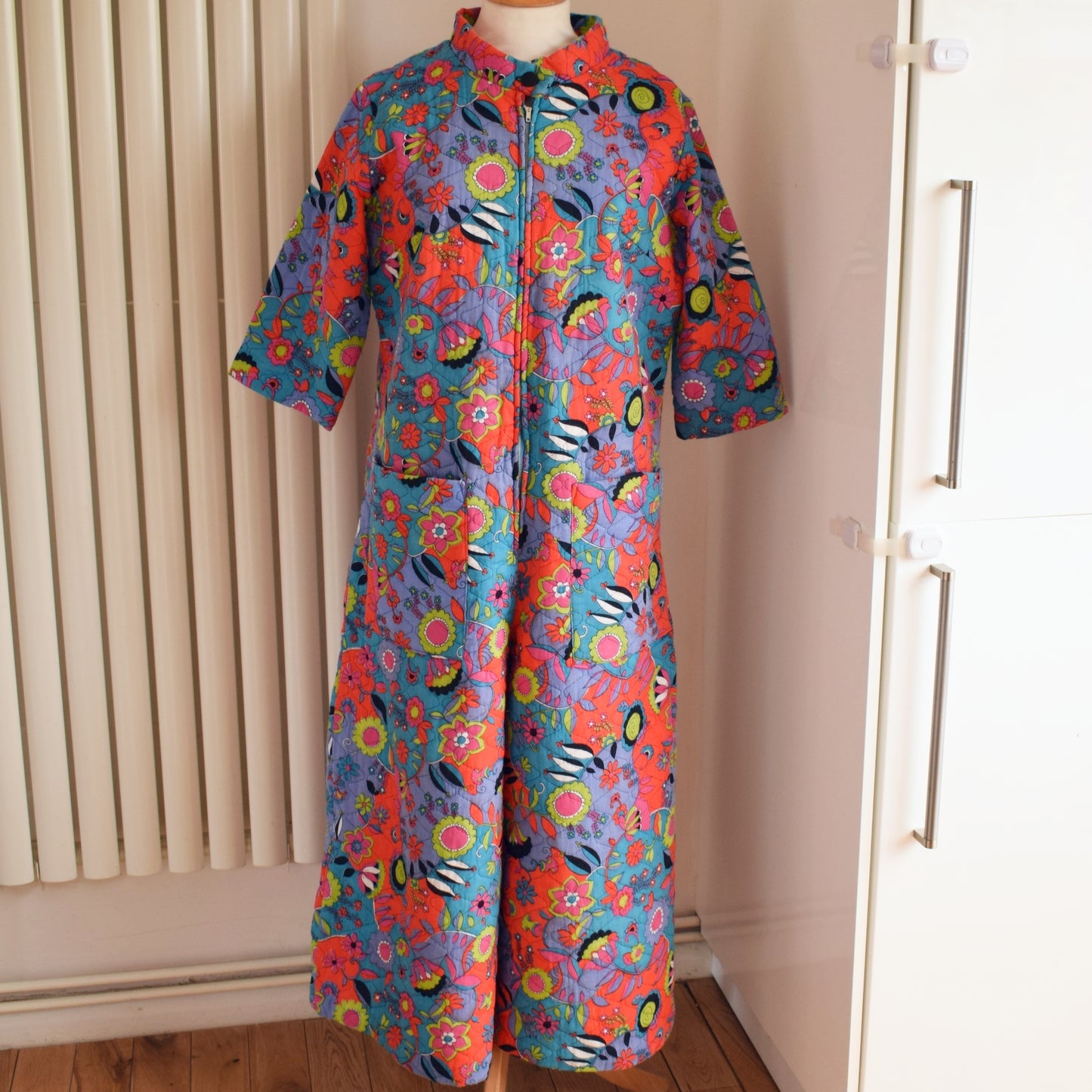 Vintage 1970s Padded Jumpsuit - Psychedelic Print - Uk 14 by Pineapple Retro