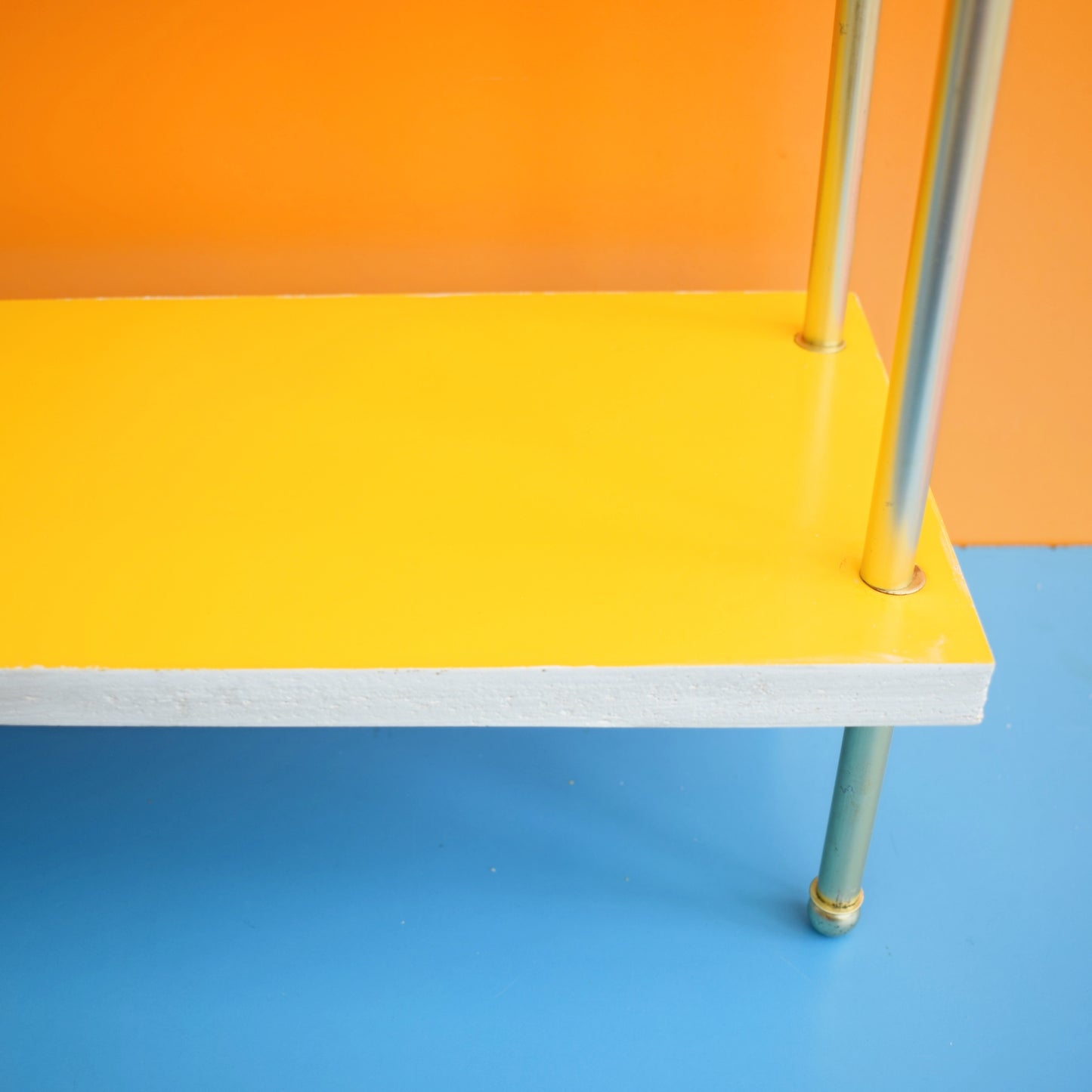 Vintage 1950s Shelving Unit - Sunny Yellow/ Beige Formica by Pineapple Retro