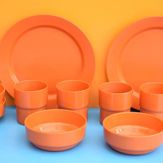 Vintage 1970s Plastic Set - Habitat - Orange by Pineapple Retro