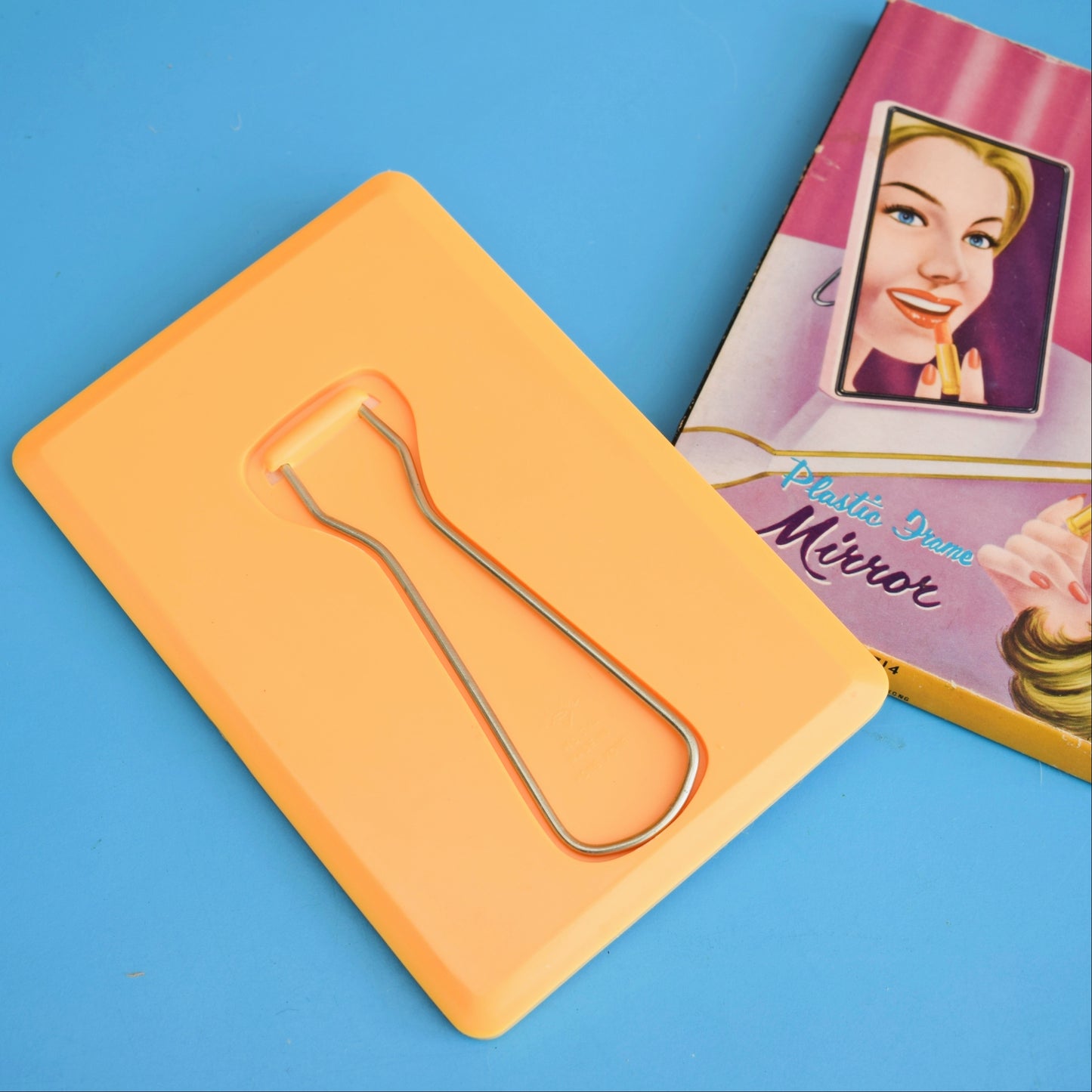 Vintage 1960s Folding Travel Mirror- Yellow by Vintage