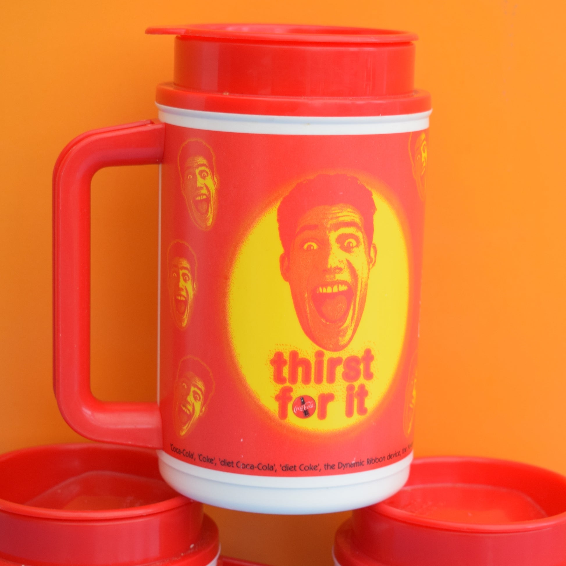 Vintage 1990s Thermos Mug - Coke x3 by Pineapple Retro