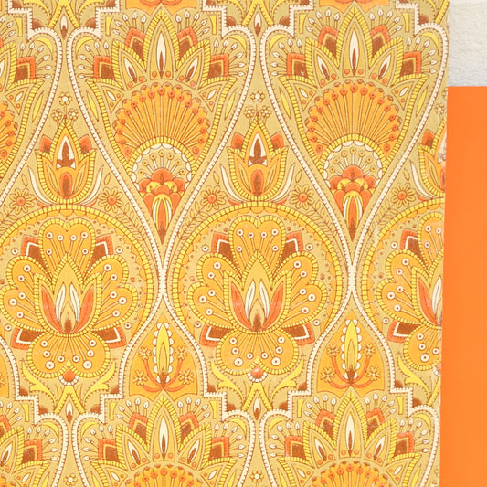 Vintage 1960s Vinyl Textured Wallpaper - Orange