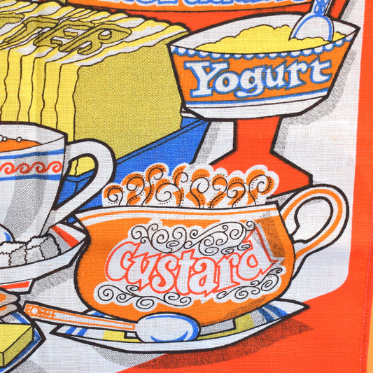 Vintage 1970s Cotton Tea Towels - Recipe Designs by Pineapple Retro