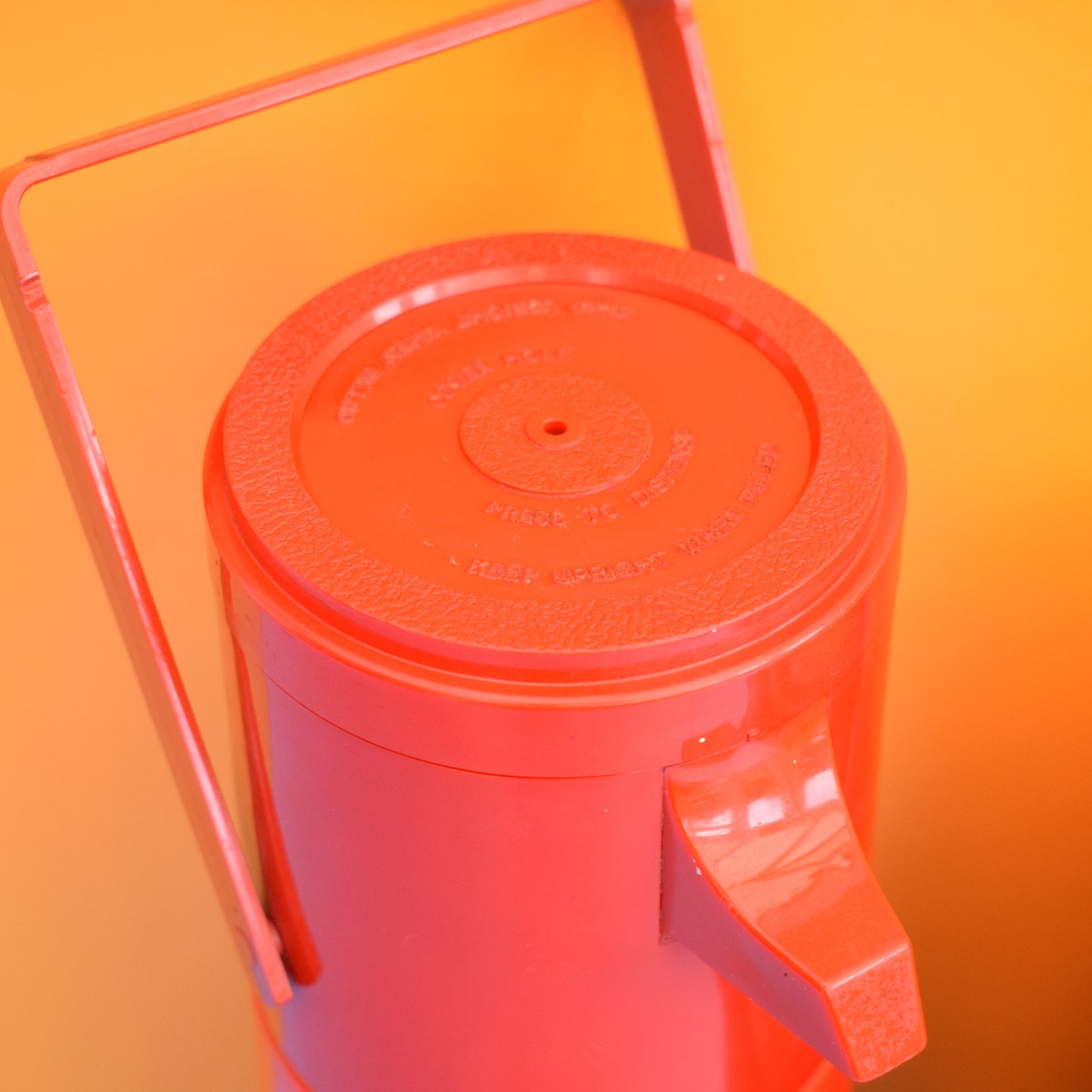 Vintage 1980s Air Pump Flask - Orange