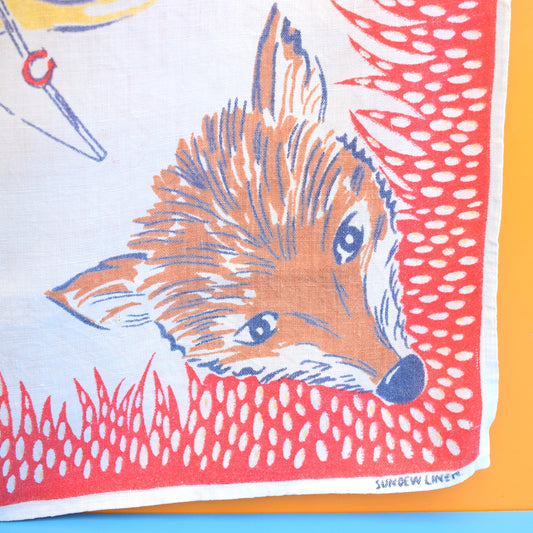 Vintage 1960s Tea Towel - Horse / Fox