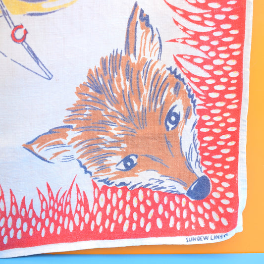 Vintage 1960s Tea Towel - Horse / Fox by Pineapple Retro