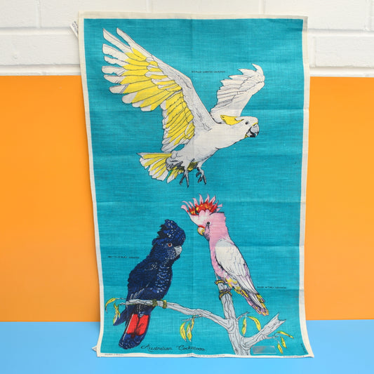 Vintage 1960s Tea Towel - Birds- Ducks / Parrots by Pineapple Retro