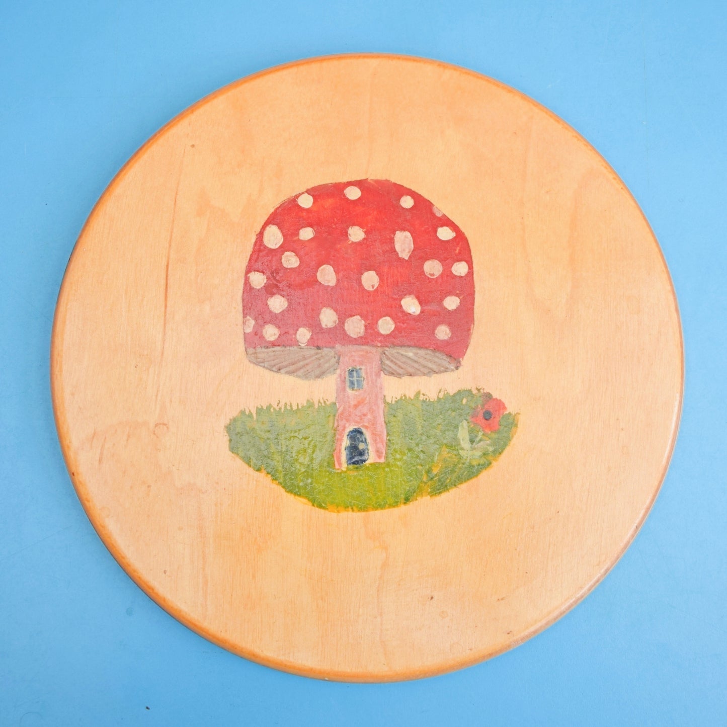 Vintage 1970s Wooden Pan Stands - Toadstool