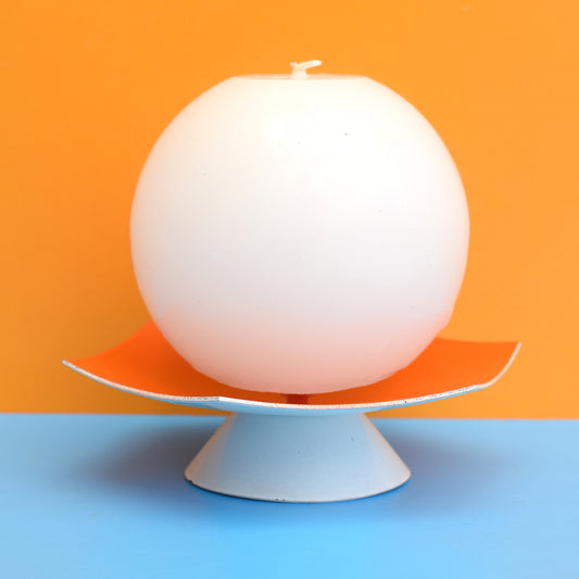 Vintage 1960s Candle Holder - West German - Orange by Pineapple Retro