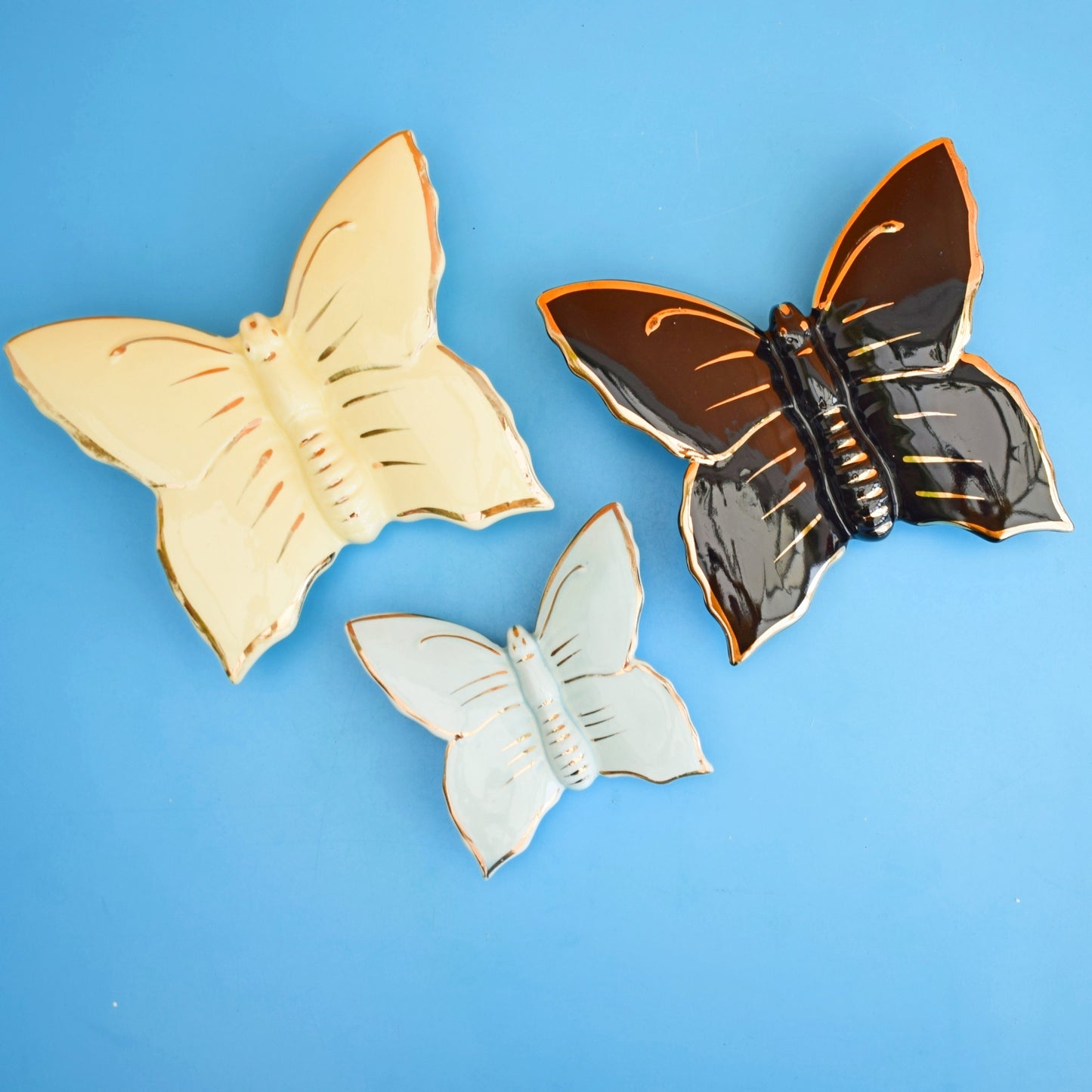 Vintage 1950s Ceramic Wall Pockets - Butterfly by Pineapple Retro