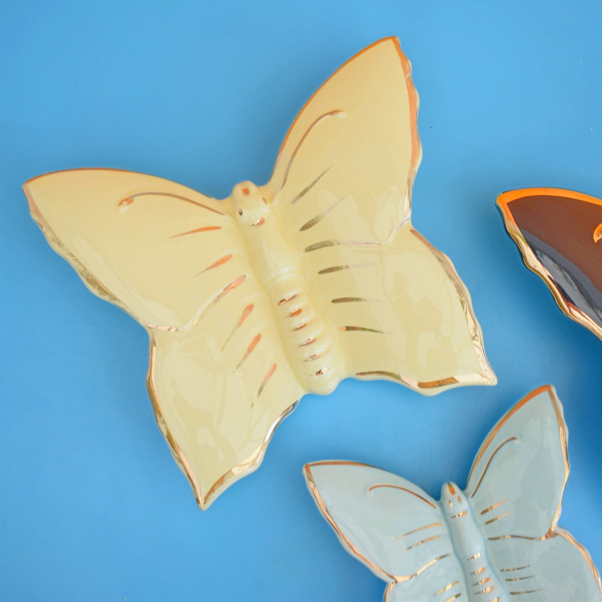Vintage 1950s Ceramic Wall Pockets - Butterfly by Pineapple Retro