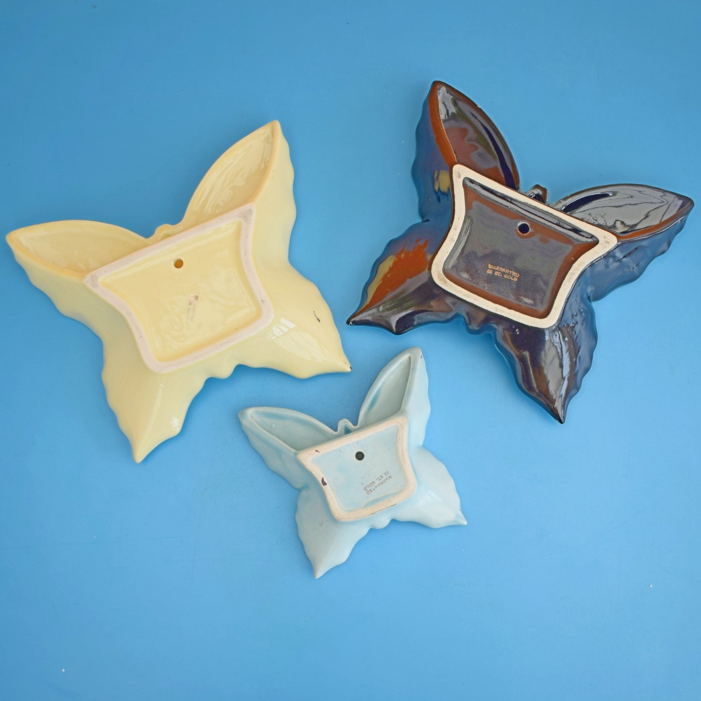 Vintage 1950s Ceramic Wall Pockets - Butterfly by Pineapple Retro