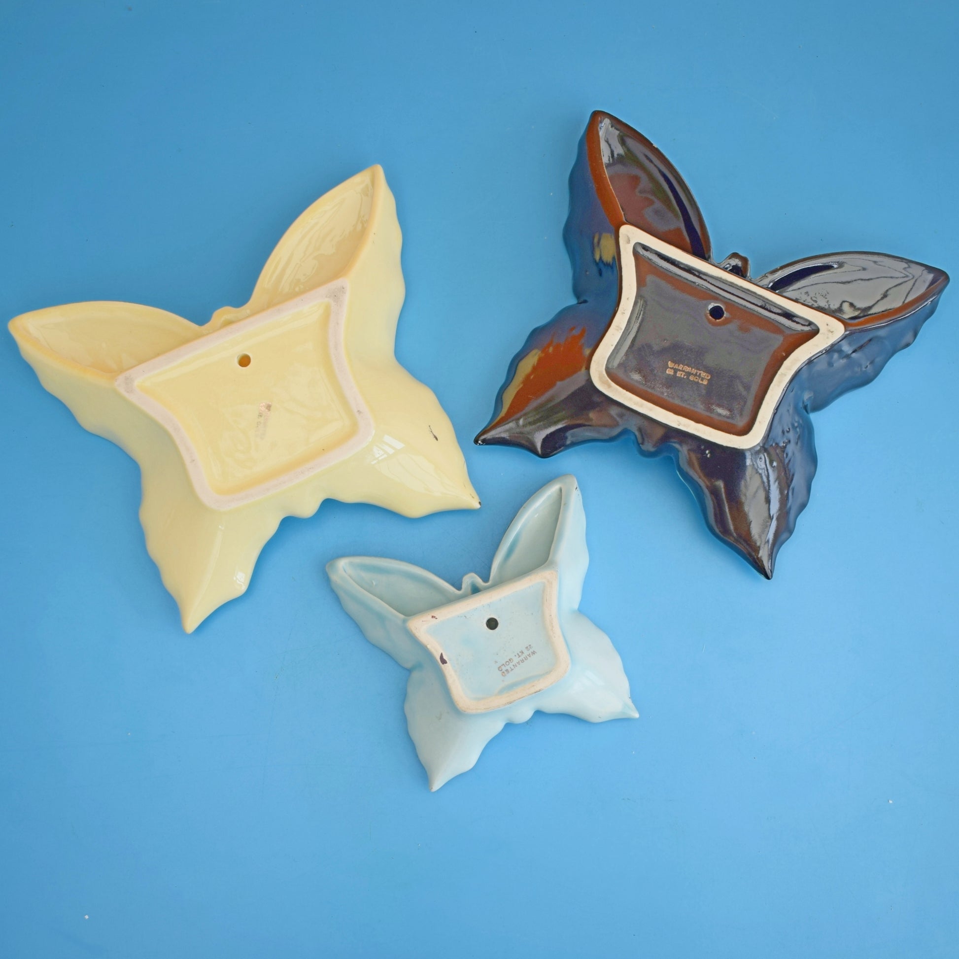 Vintage 1950s Ceramic Wall Pockets - Butterfly by Pineapple Retro