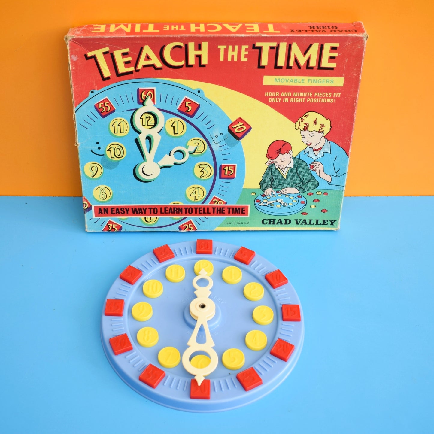Vintage 1960s Chad Valley Teach The TIme by Pineapple Retro