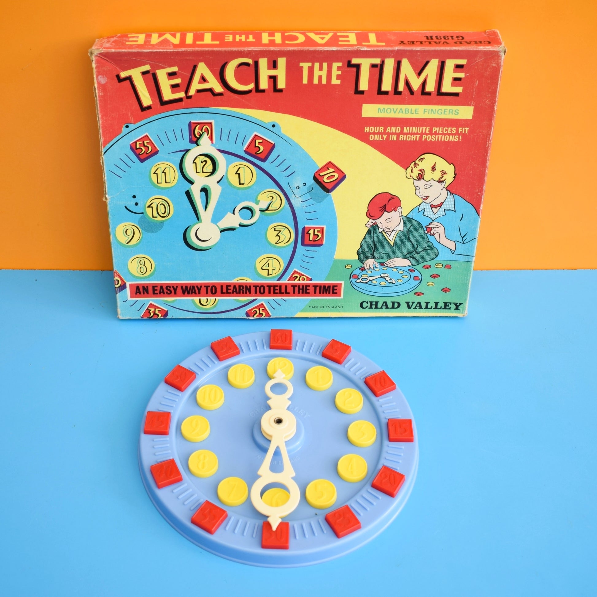 Vintage 1960s Chad Valley Teach The TIme by Pineapple Retro