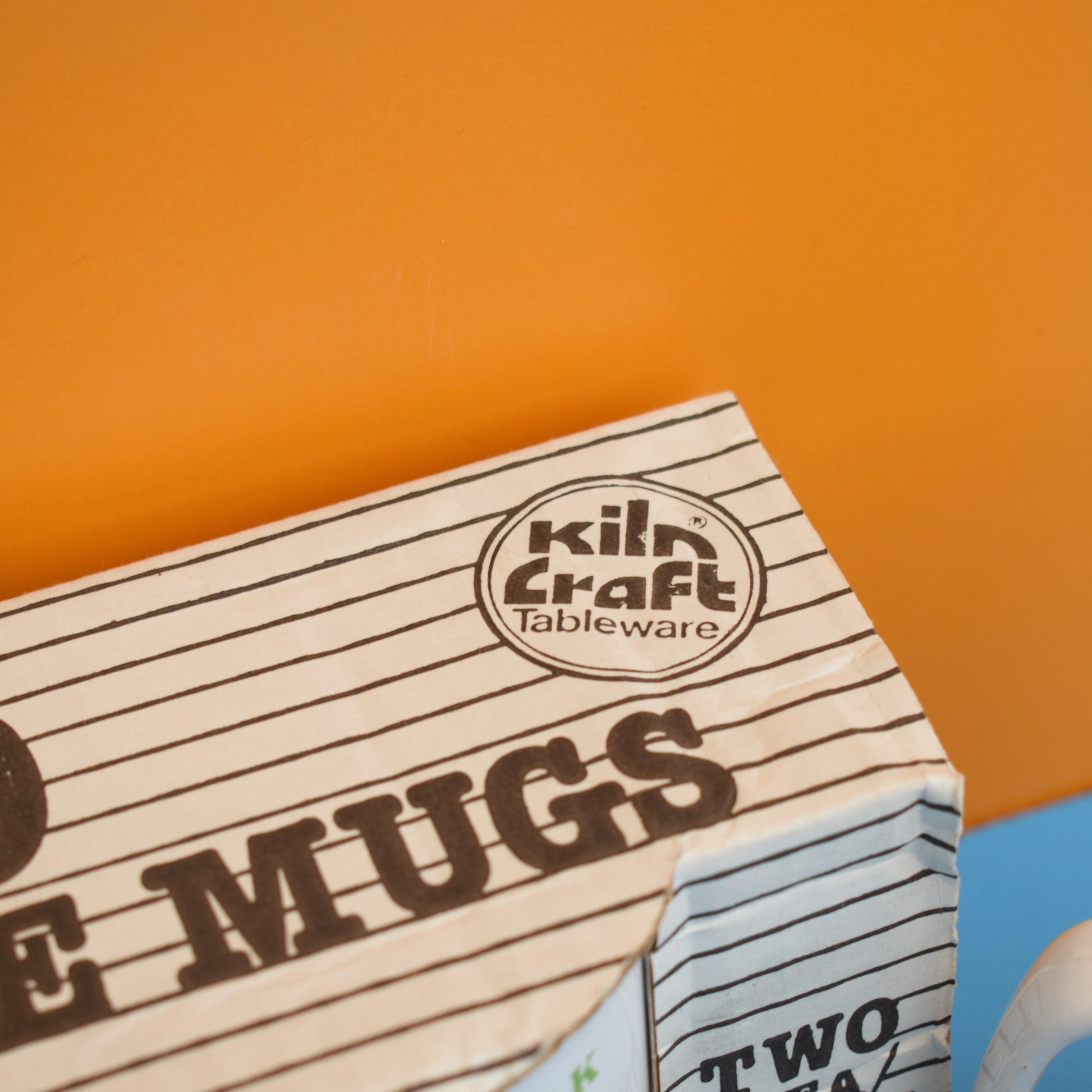 Vintage 1980s Mugs - Kiln Craft - 4 Boxed - Milk Design by Pineapple Retro