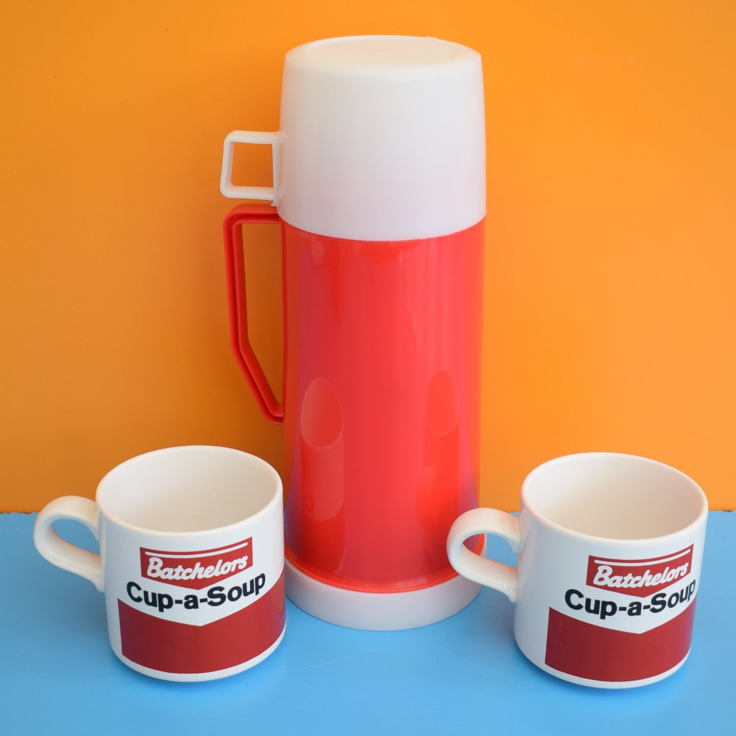 Vintage 1980s Soup Set- Thermos Flask / Mugs by Pineapple Retro