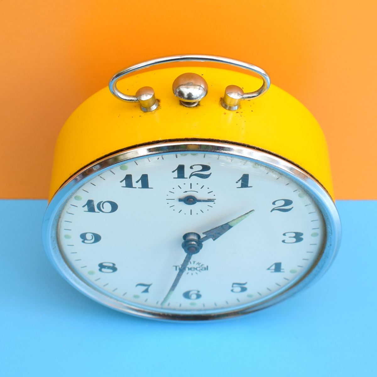 Vintage 1960s Smiths Timecal Alarm Clock - Yellow