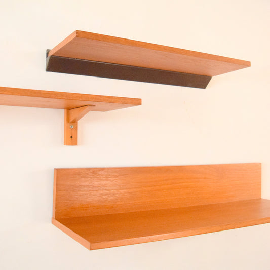 Vintage 1960s Teak Shelf Selection- Tapley & Unknown Manufacturers