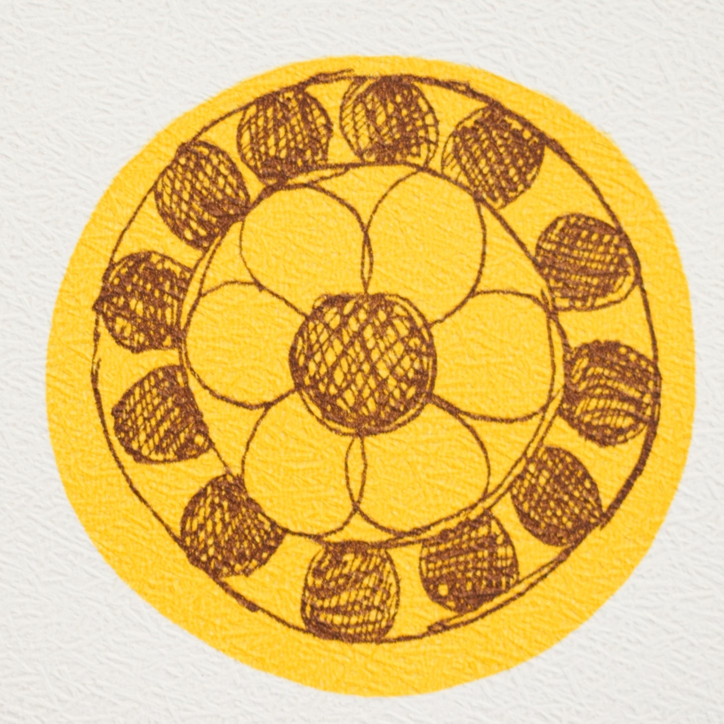 Vintage 1960s Flower Wallpaper - Orange