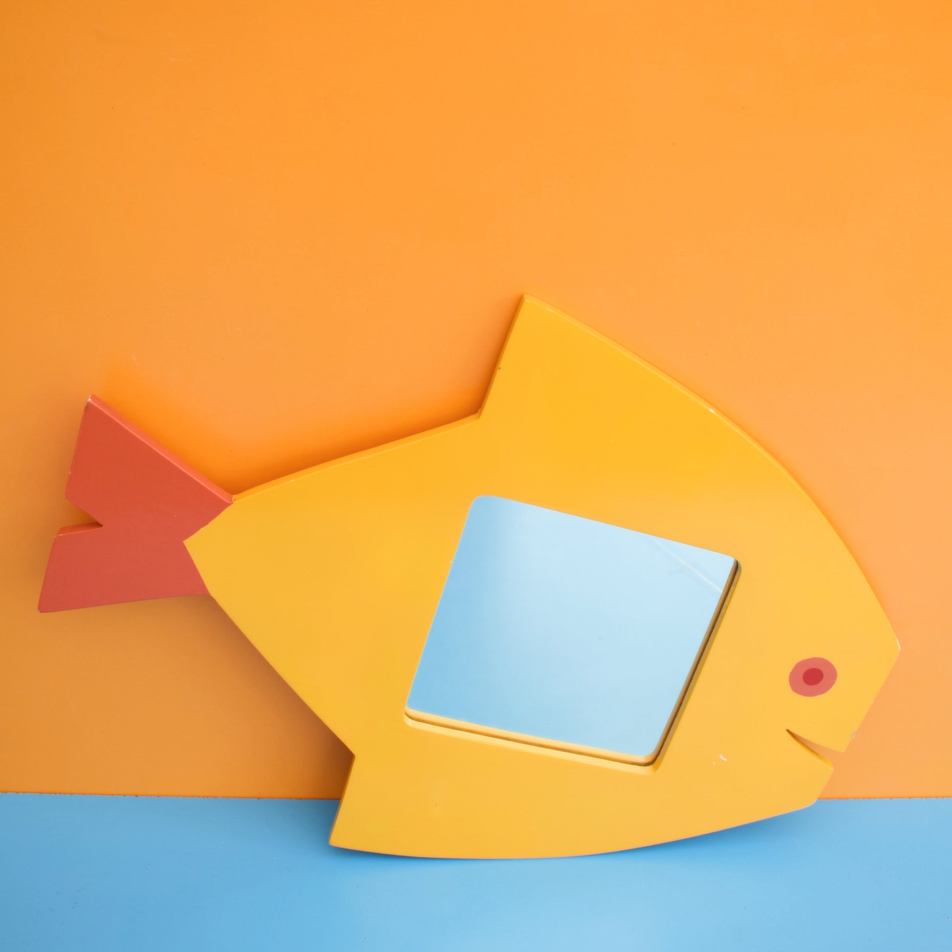 Vintage 1990s Habitat Fish Mirror - Yellow by pineapple Retro