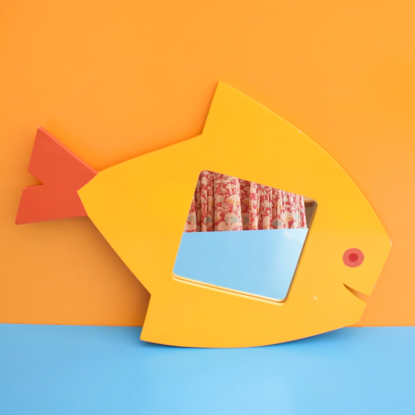 Vintage 1990s Habitat Fish Mirror - Yellow by pineapple Retro