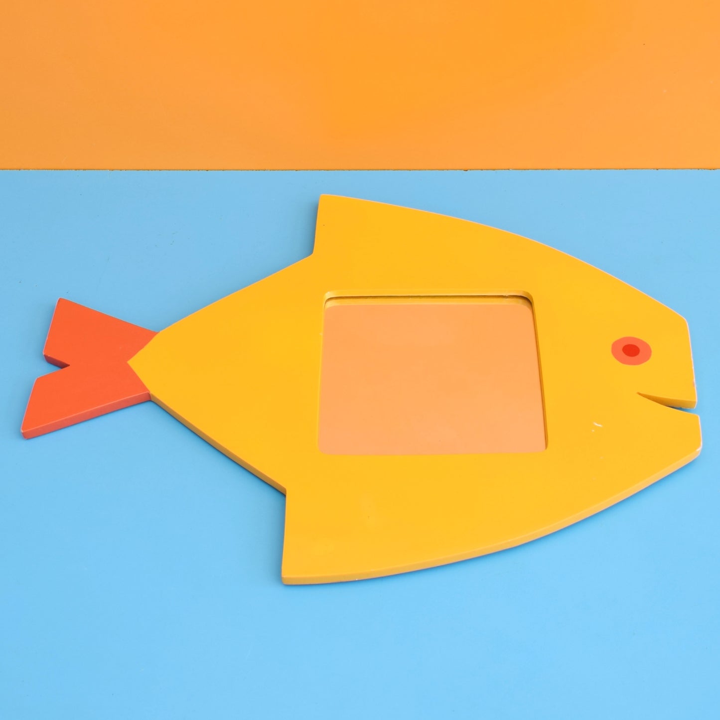 Vintage 1990s Habitat Fish Mirror - Yellow by pineapple Retro