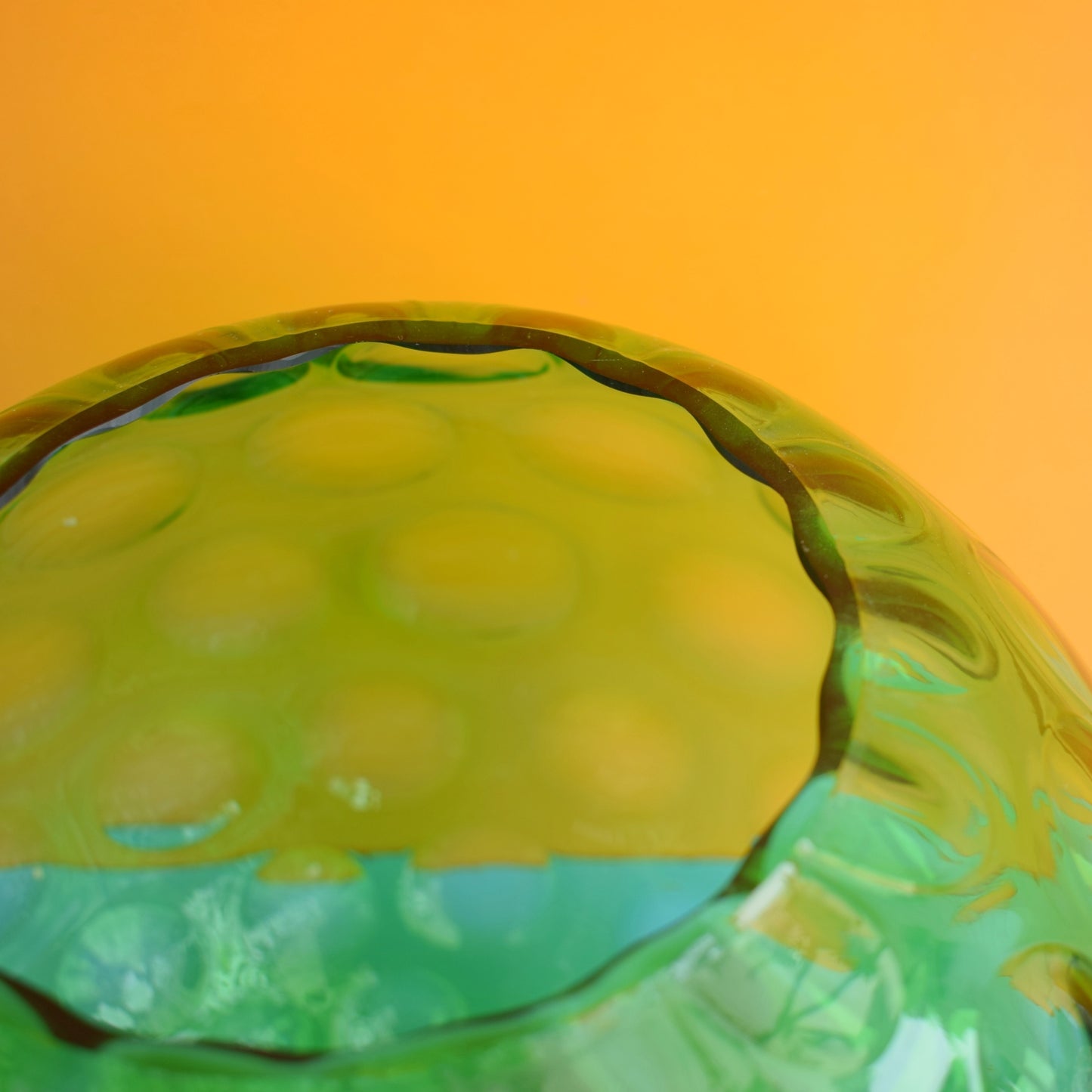 Vintage 1970s Czech Glass Lense Globe- Green by Pineapple Retro