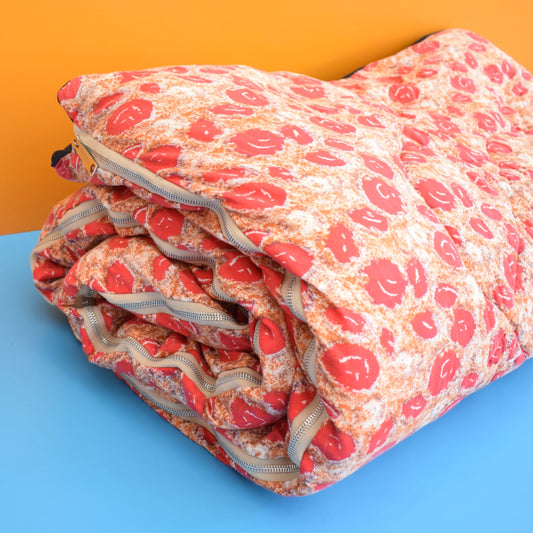 Vintage 1960s Sleeping Bag - floral - Pink by Pineapple Retro