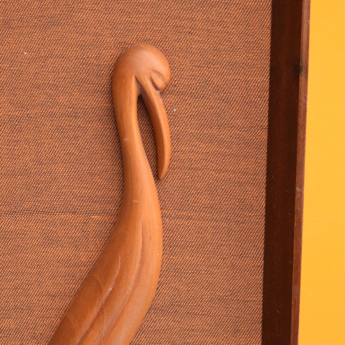 Vintage 1970s Wooden Stork Picture