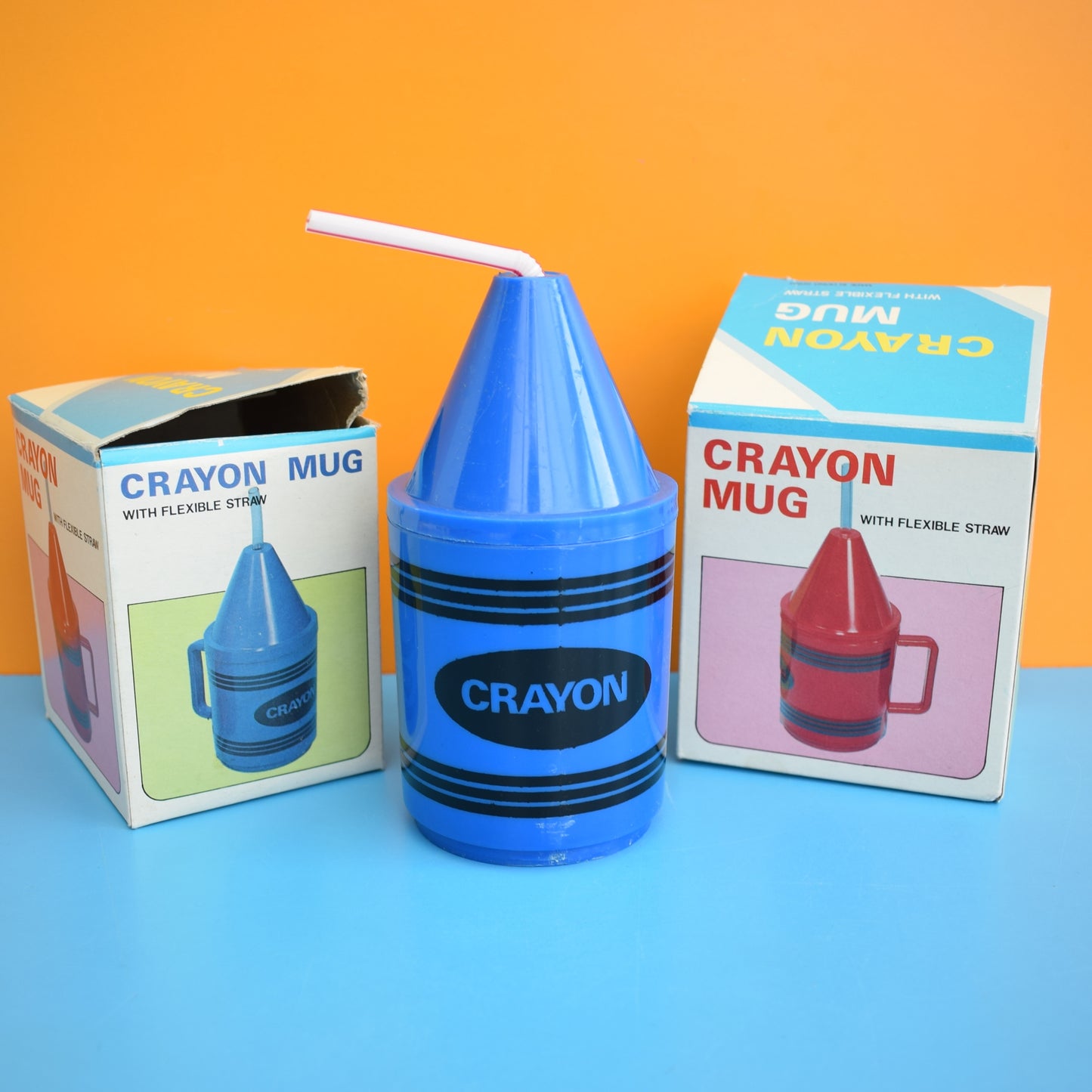 Vintage 1970s Plastic Kids Crayon Cup- Boxed by Vintage